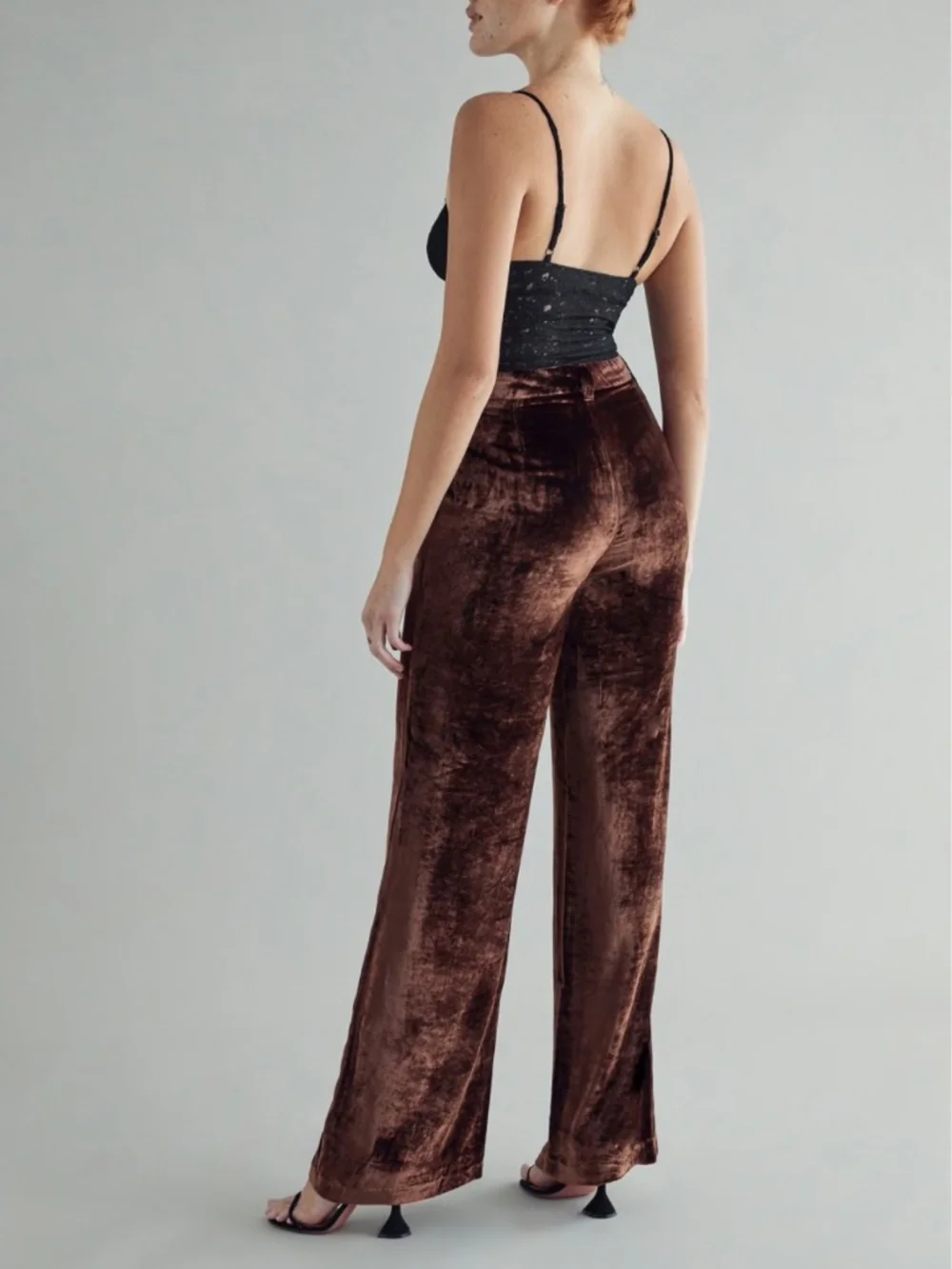 NEW Reformation Wes Velvet Pant Chestnut 2